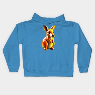 Cute Cartoon Kangaroo 3D Render Kids Hoodie